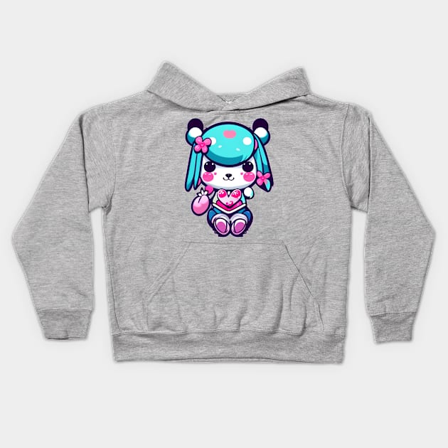 A CUTE KAWAI Panda illustration Kids Hoodie by mmamma030